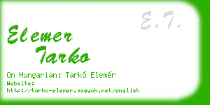 elemer tarko business card